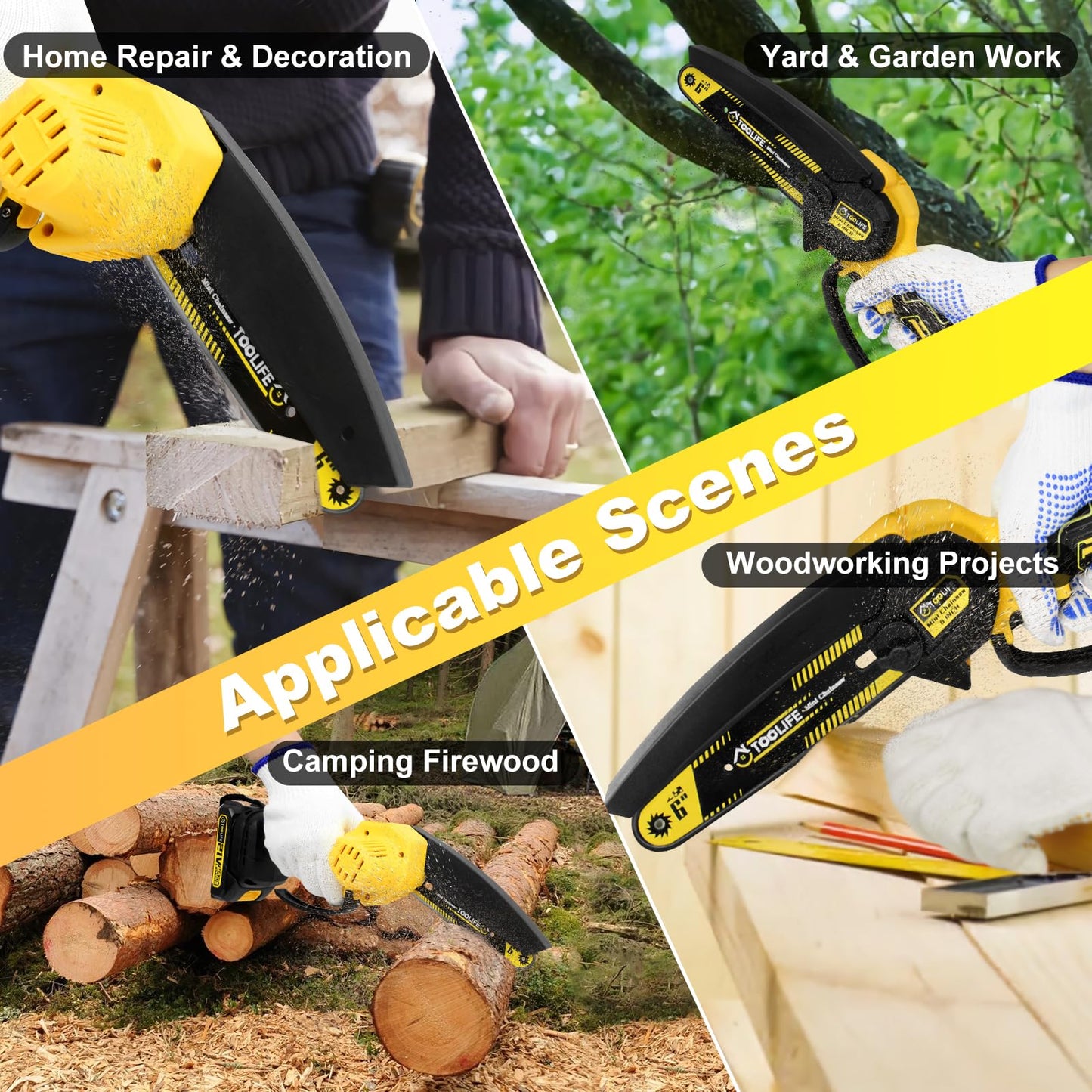 TOOLIFE Mini Chainsaw 6-Inch Electric Tree Cutter