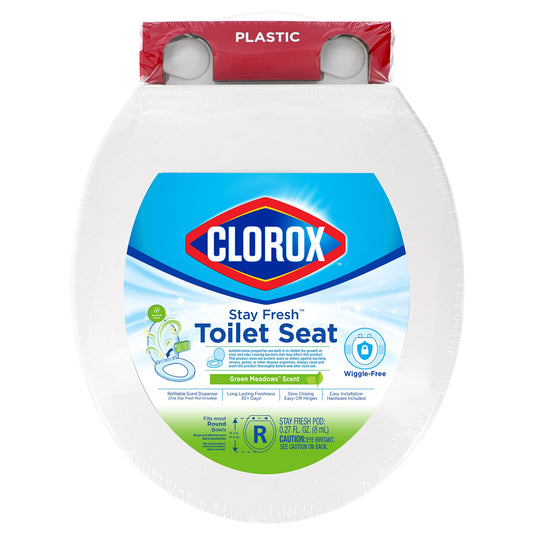 Clorox Round Scented Plastic Toilet Seat with Easy-Off Hinges