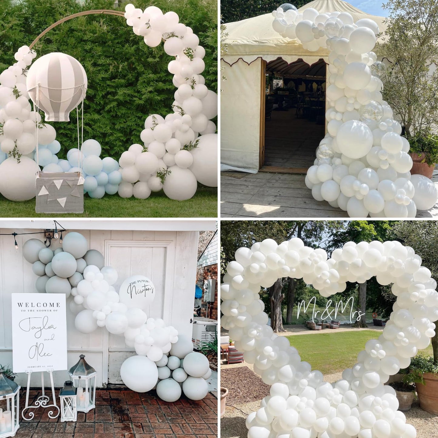 104PCS White Balloon Garland Arch Kit