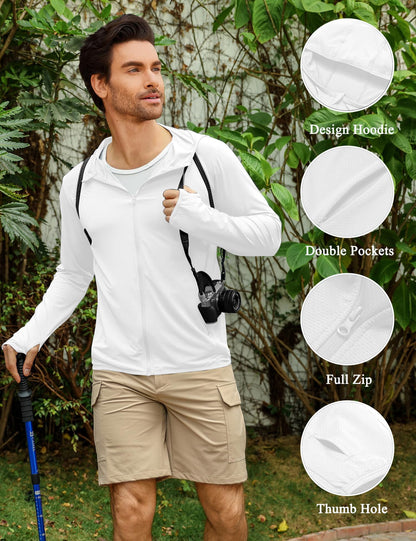 UPF 50+ Men's Full Zip Hoodie for Outdoors