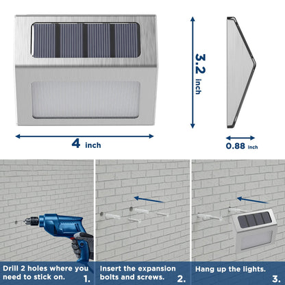 Otdair Solar Lights for Outside, 12 Pack Solar Deck Lights Outdoor, Waterproof Fence Solar Lights for Fence, Patio, Garden, Pathway, Cold White