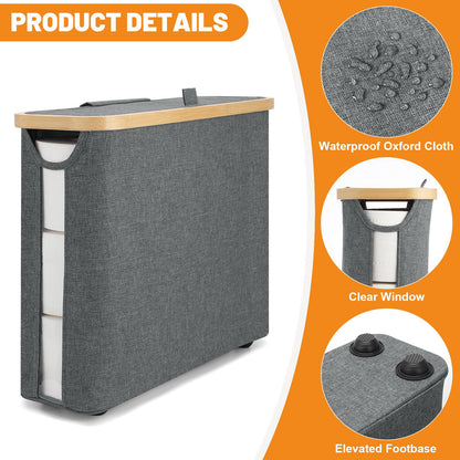 30L Toilet Paper Storage Basket with Lid
