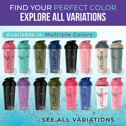VELOMIX 2-Pack 28 oz Protein Shaker Bottles