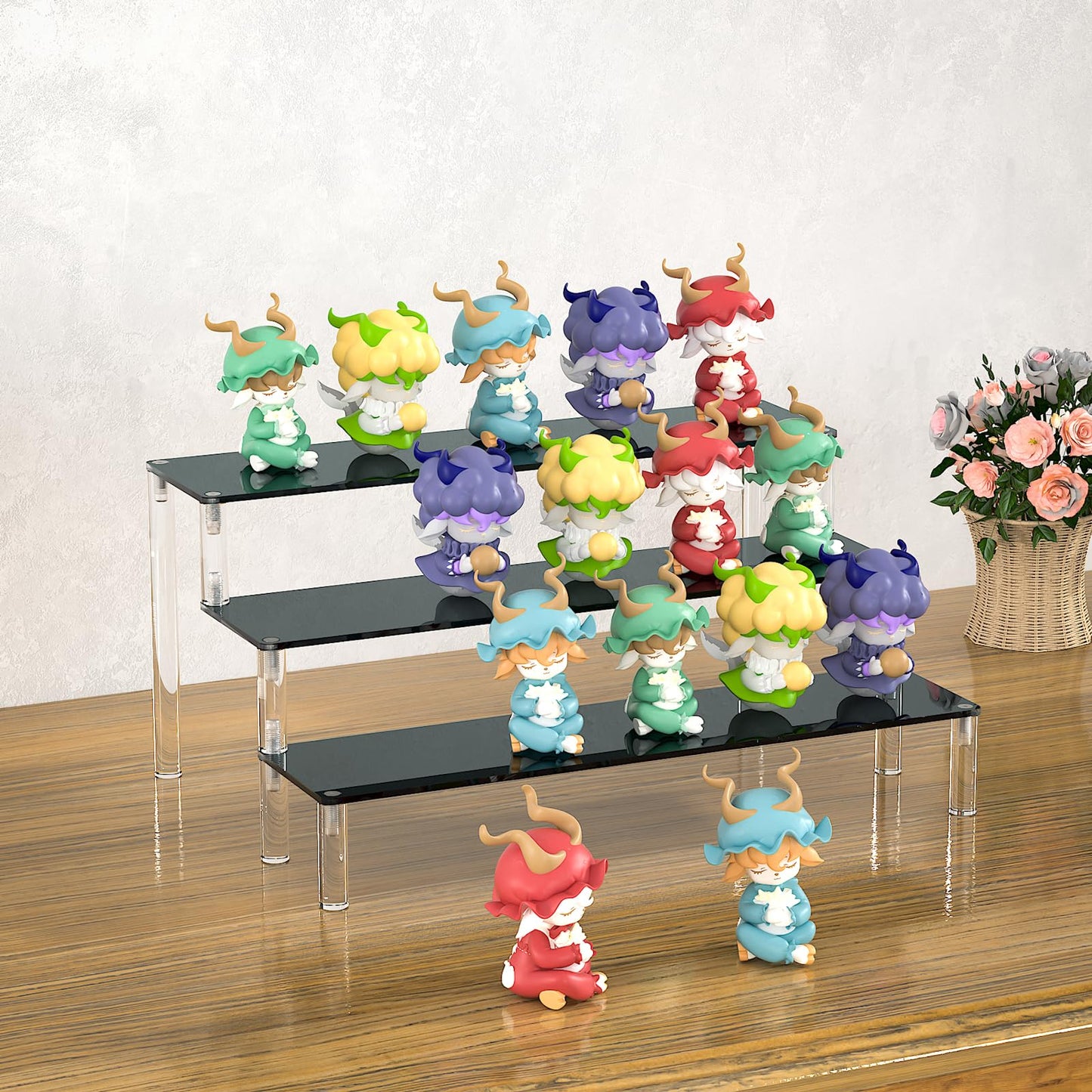 Acrylic Display Risers,Perfume Organizer,Display Riser,Cupcake Display Stand Steps, Organizer Shelf Stand for Figures, Dessert, Cosmetics, Lotion, Cream and Cologne Organizer