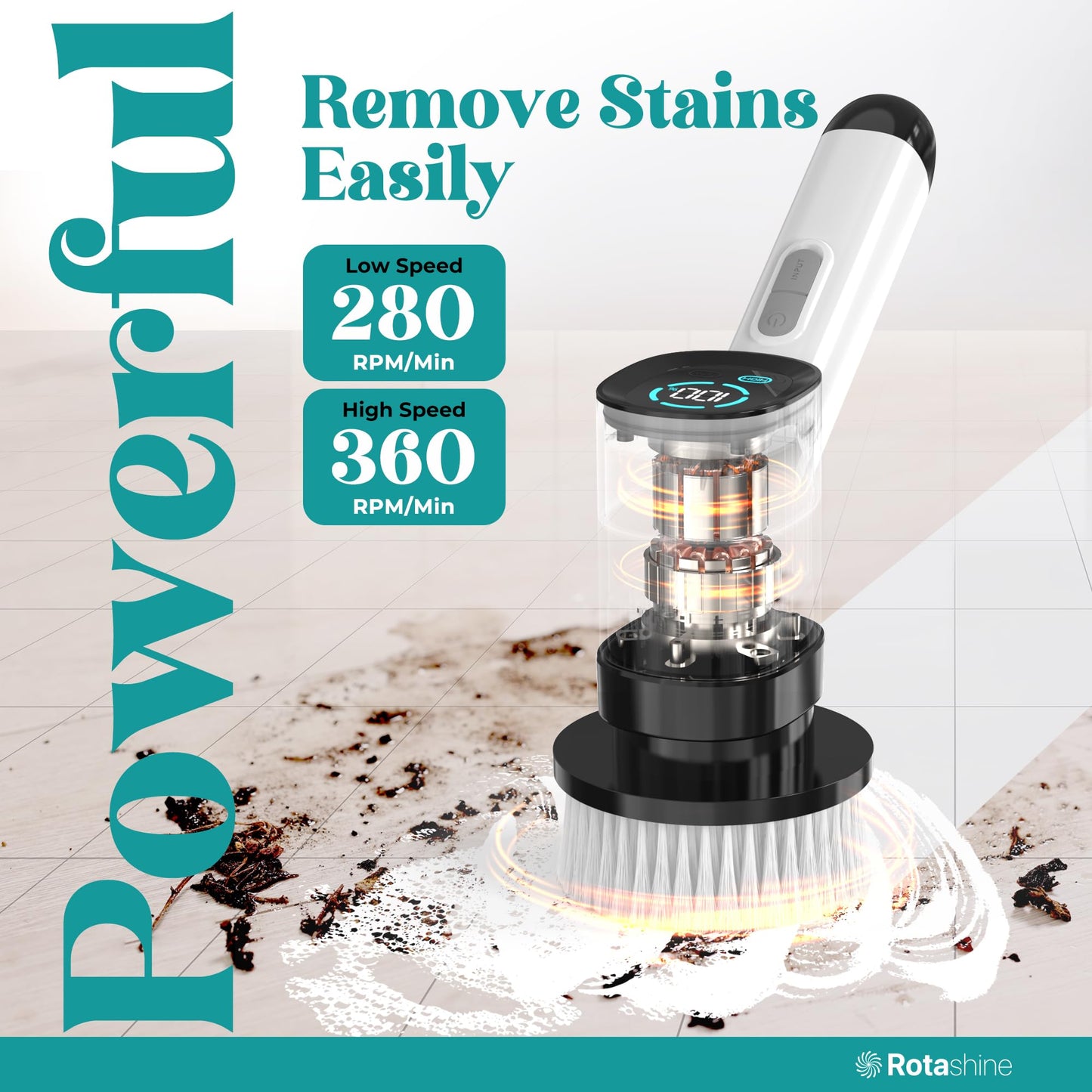 RotaShine Electric Spin Scrubber with 7 Heads