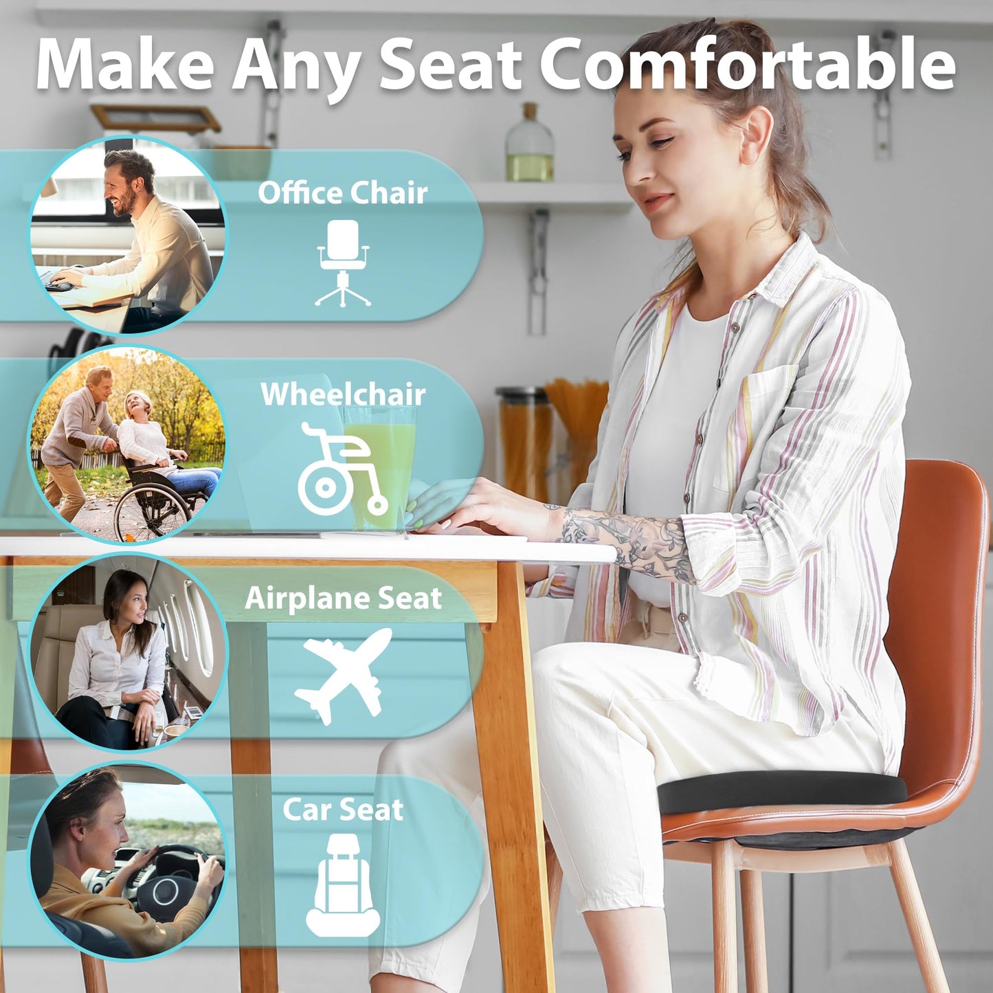 Memory Foam Seat Cushion for Pain Relief