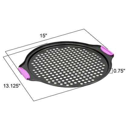 13-Inch Non-Stick Pizza Pan Set with Handles