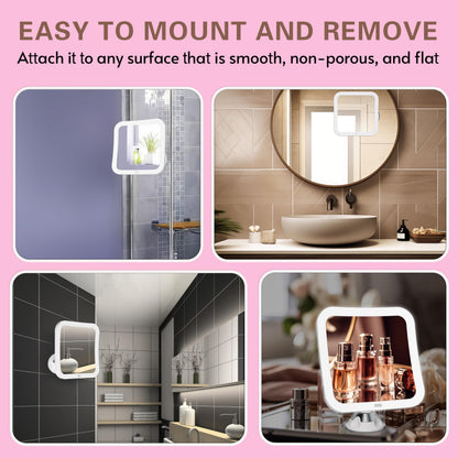 10x Magnifying Lighted Makeup Mirror with Suction Base