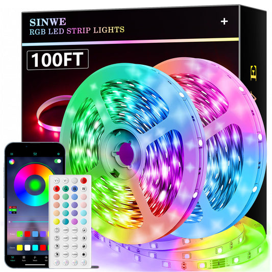 100ft RGB LED Strip Lights with Remote