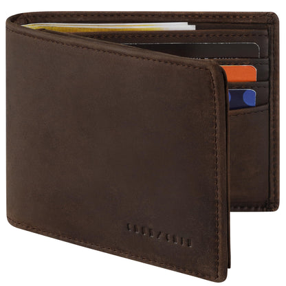 Leather RFID Blocking Slim Wallet for Men