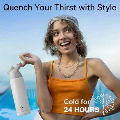 24 oz Insulated Water Bottle with Straw