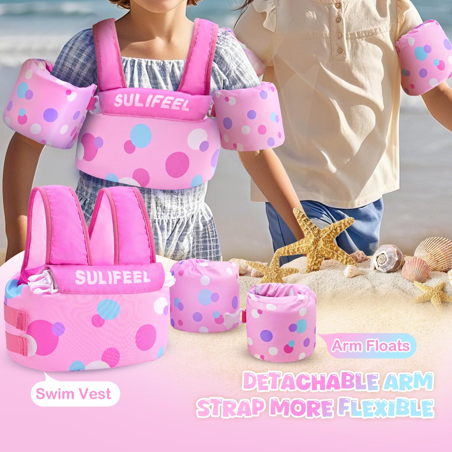 Toddler Swim Vest Floaties for Kids 20-66 lbs