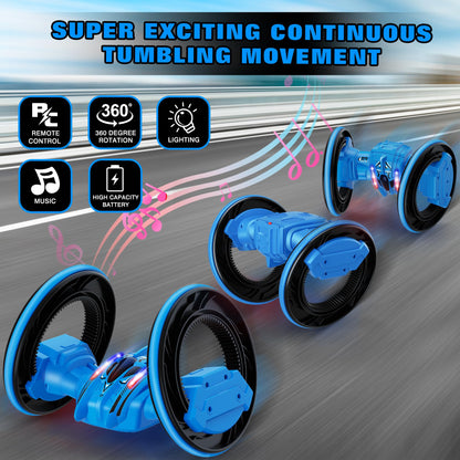 Remote Control Car, Two Wheel Rolling Stunt Car, 2.4GHz RC Crawlers with Light Music Drift, RC Cars for Kids Boys Girls Toy Gift Age 3 4 5 6 7 8-12 Year Old Birthday