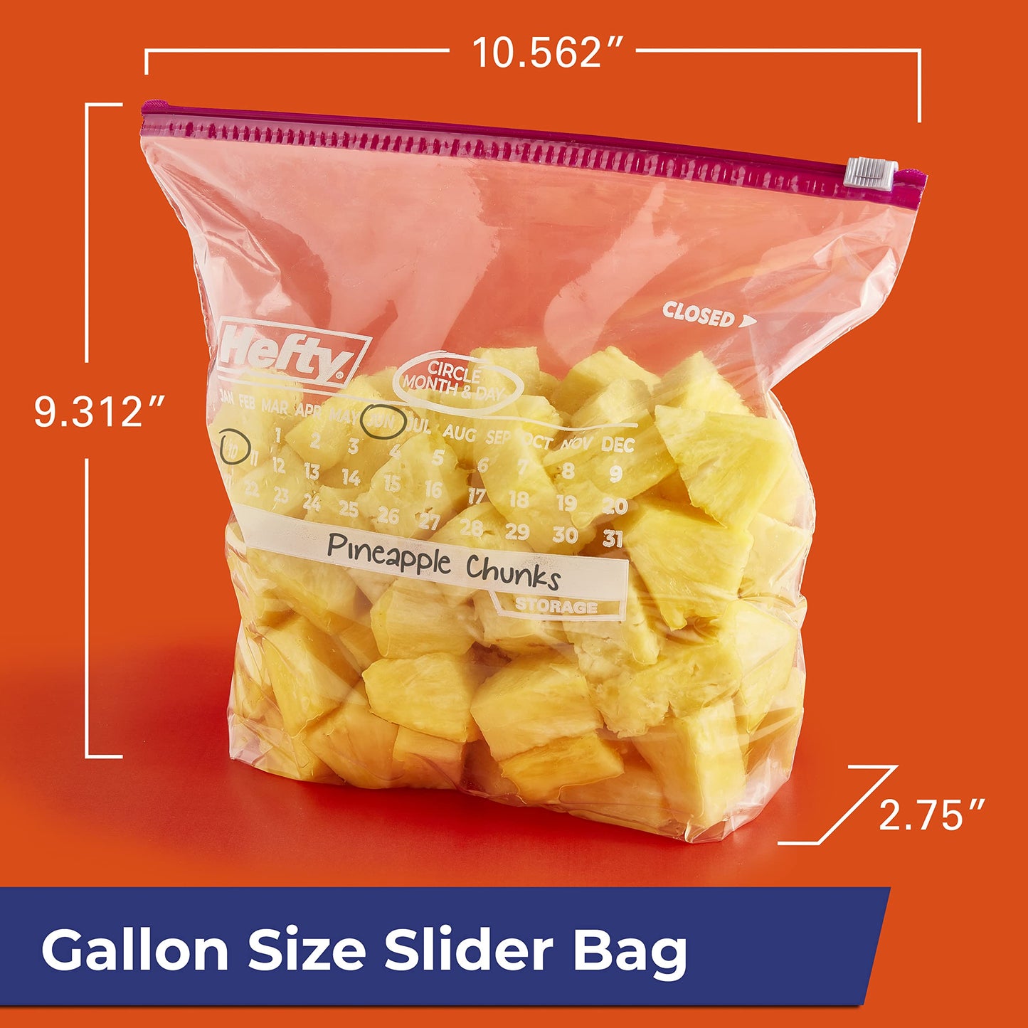 Hefty Gallon Slider Storage Bags, 120 Count