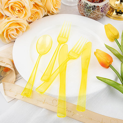 WDF 180-Piece Yellow Disposable Cutlery Set