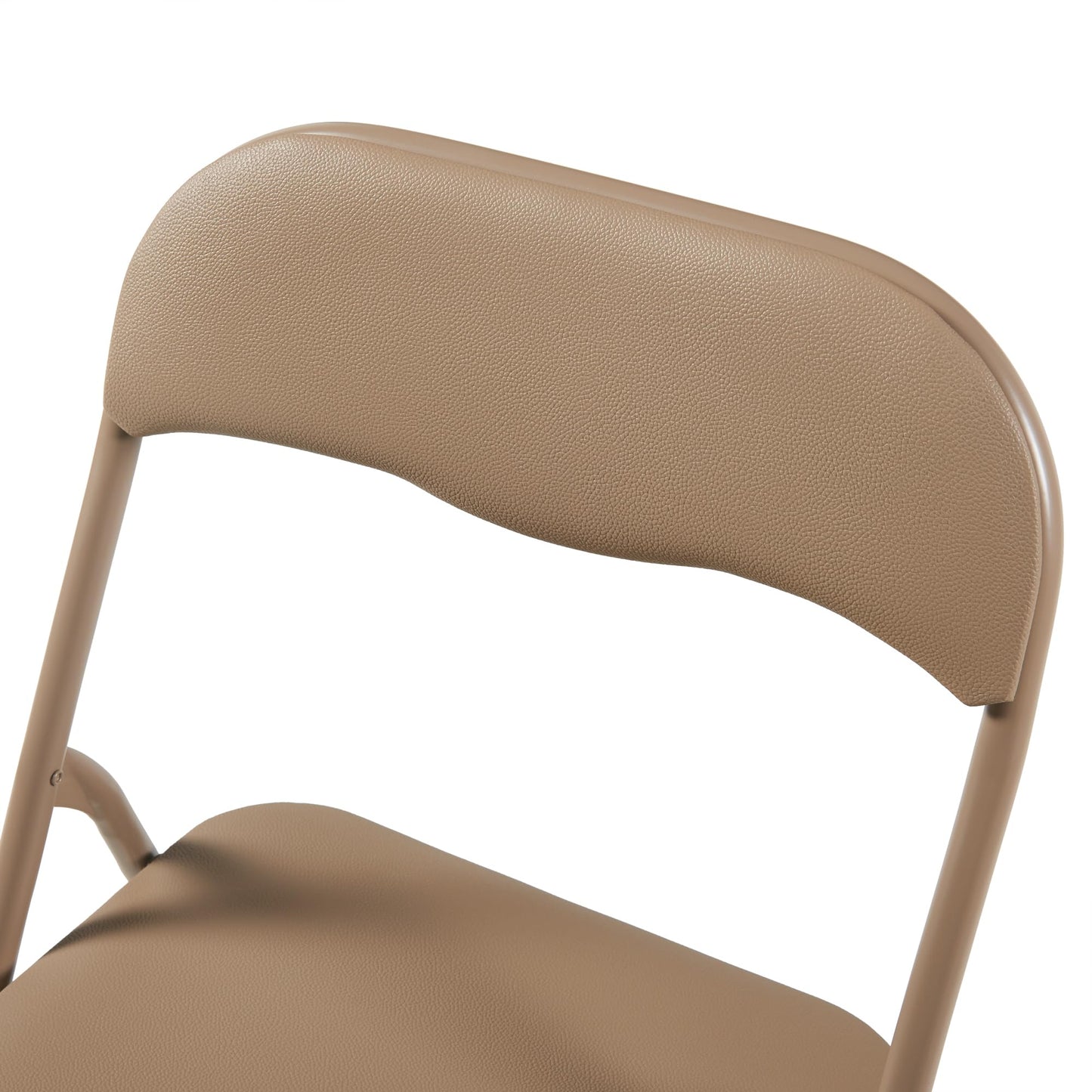 Panana Folding Chairs with Padded Cushion and Back, Metal Chairs for Home and Office,Indoor and Outdoor Foldable Chairs (Kahki, 6 Pack)