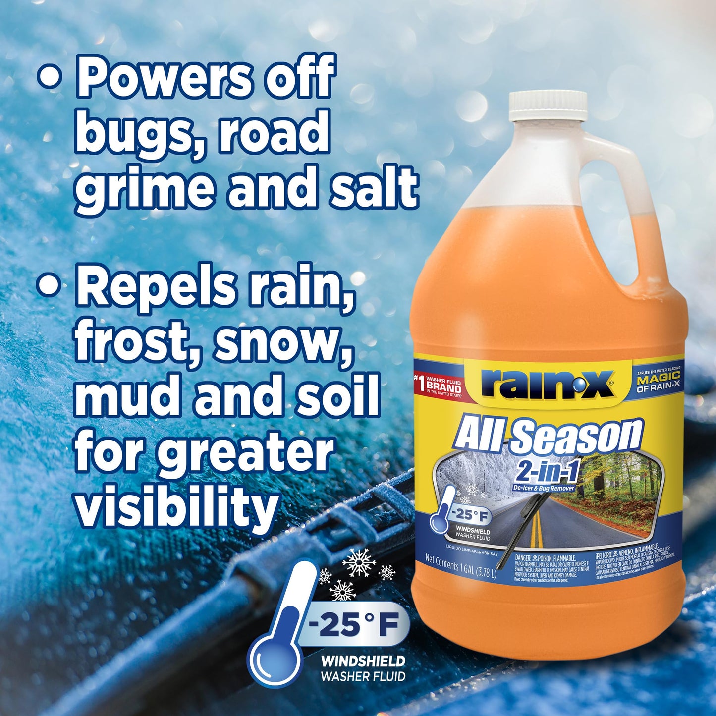 Rain-X 2-in-1 Windshield Washer Fluid - 1 Gallon