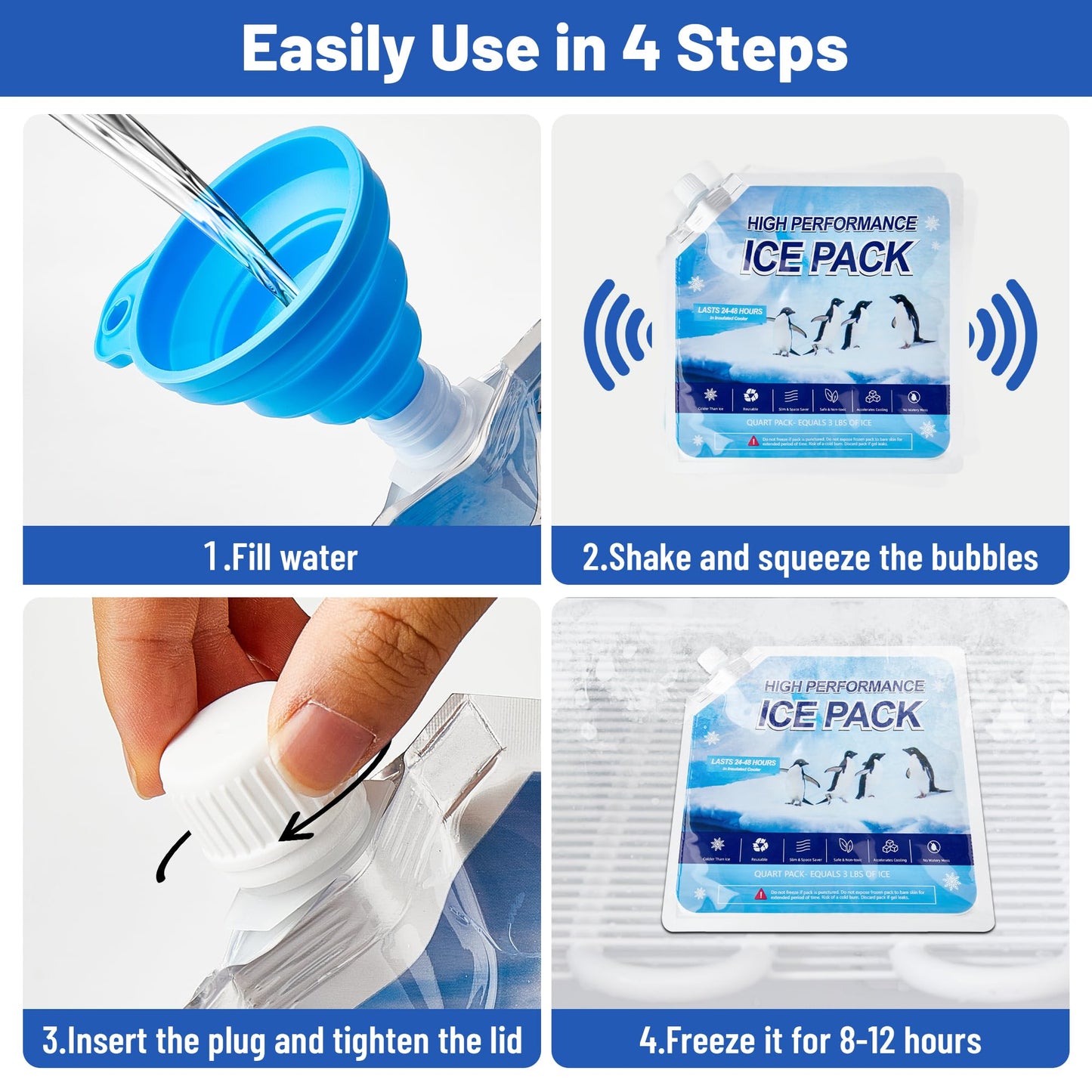 Reusable Ice Packs for Coolers and Lunch Boxes