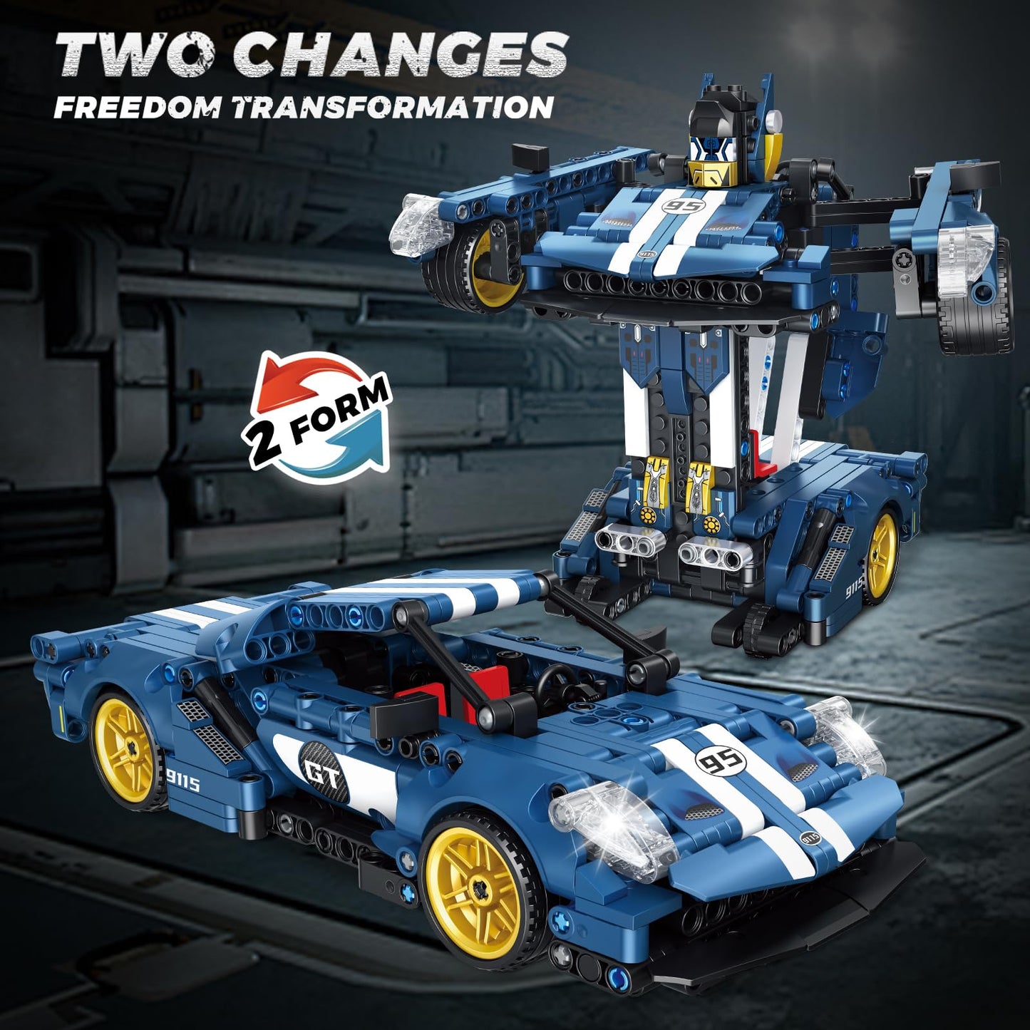 QLT QIAOLETONG Technik Car Building Blocks - Compatible with Lego Cars, Dual Form Transformation, A Dual Experience of Speed Champion and Transformer, Cars for Boys Age 6+ (609 PCS)