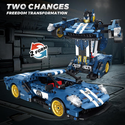 QLT QIAOLETONG Technik Car Building Blocks - Compatible with Lego Cars, Dual Form Transformation, A Dual Experience of Speed Champion and Transformer, Cars for Boys Age 6+ (609 PCS)