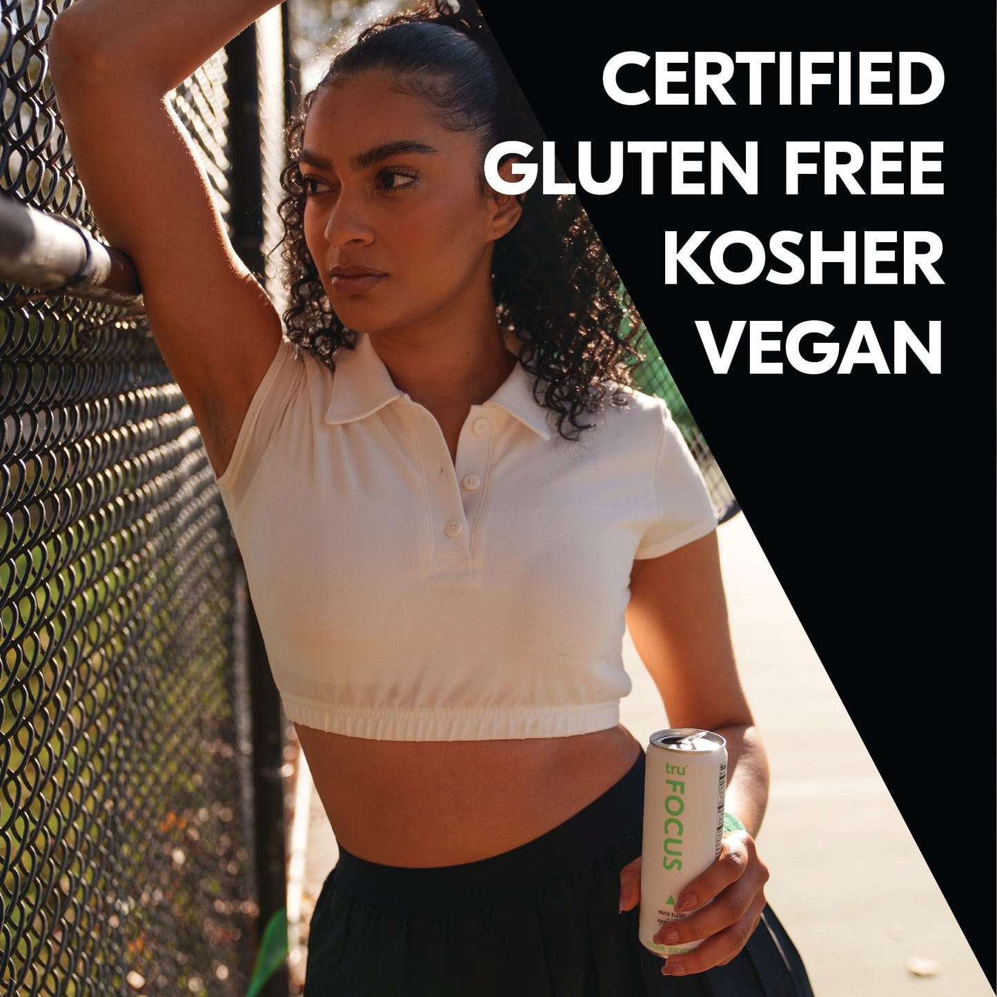 Tru Focus Seltzer, Adaptogen Nootropic Drinks with Yerba Mate, Apple Fruit Juice Flavored Sparkling Water, 100 mg Natural Caffeine, Kosher, Gluten Free, Vegan, Low Calories, No Sugar Added Beverages, 12oz (Pack of 12)