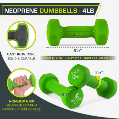 4 lb ProsourceFit Neoprene Dumbbell for Grip