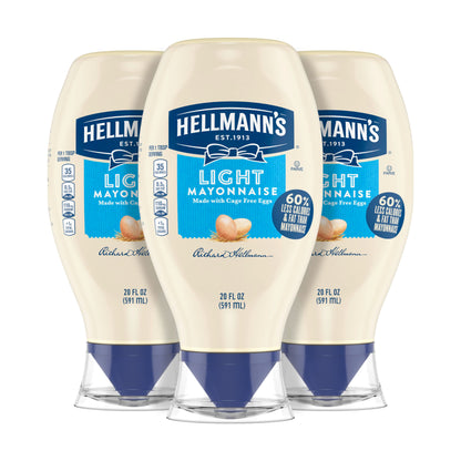 Hellmann's Light Mayonnaise Squeeze Bottle 20 oz Pack