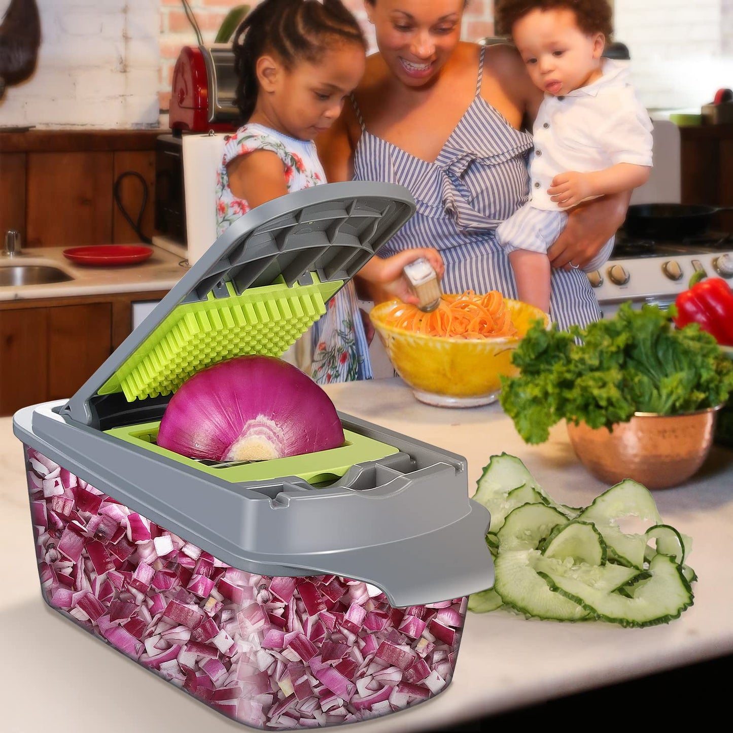 Smile Mom Vegetable Chopper and Slicer with Container