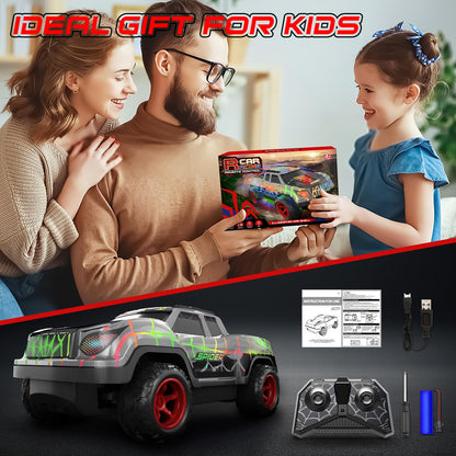 Spider Remote Control Car for Boys, Mini RC Racing Cars for Kids Ages 3 and up, 2.4Ghz Beginners RC Cars with Cool Light, Rechargeable Toy for Boys Ages 3 4 5 6 7 8 Birthday Xmas Gift, Black