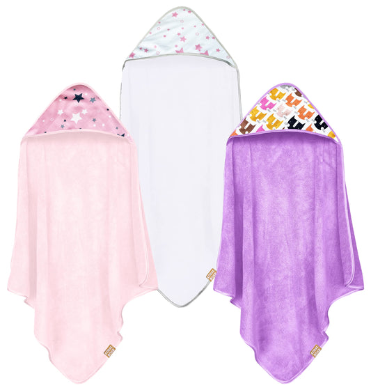 3 Pack Baby Hooded Bath Towels for Infants