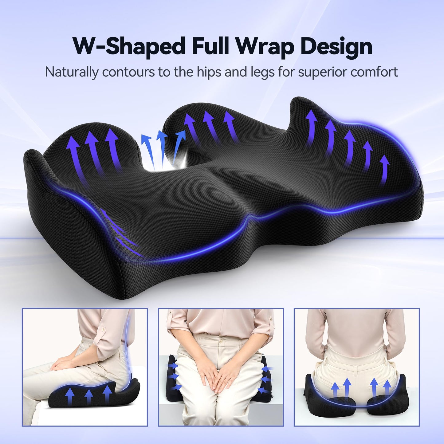 X Large Memory Foam Seat Cushion for Pain Relief