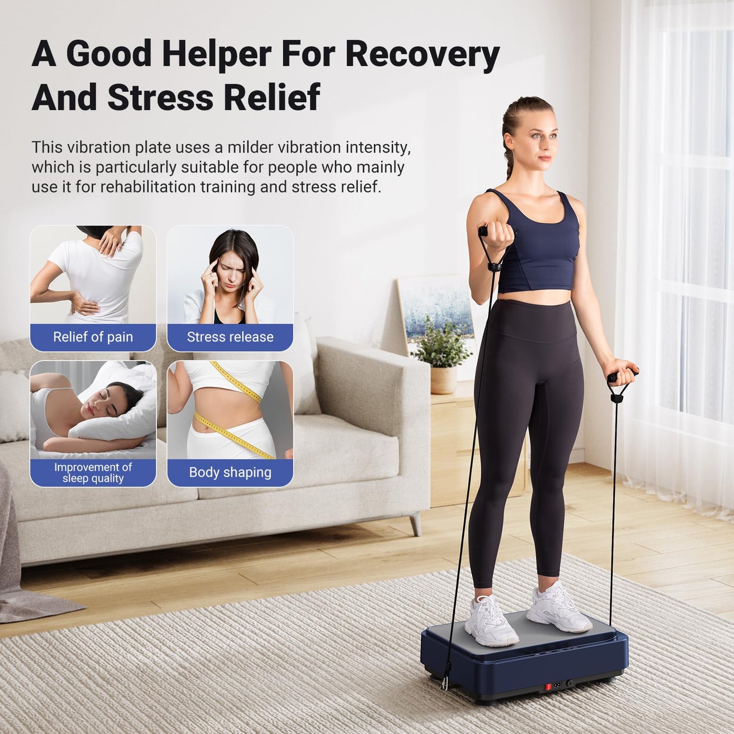 MERACH Full Body Vibration Plate with Ropes