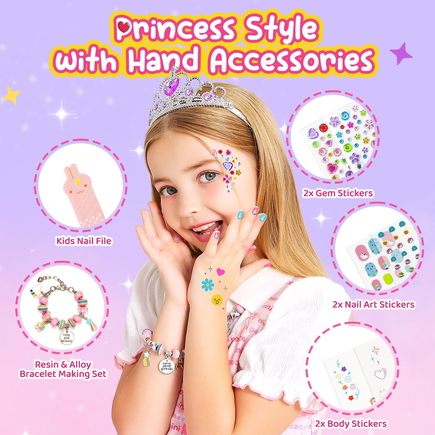 Kids Washable Makeup Kit with Mirror & Jewelry