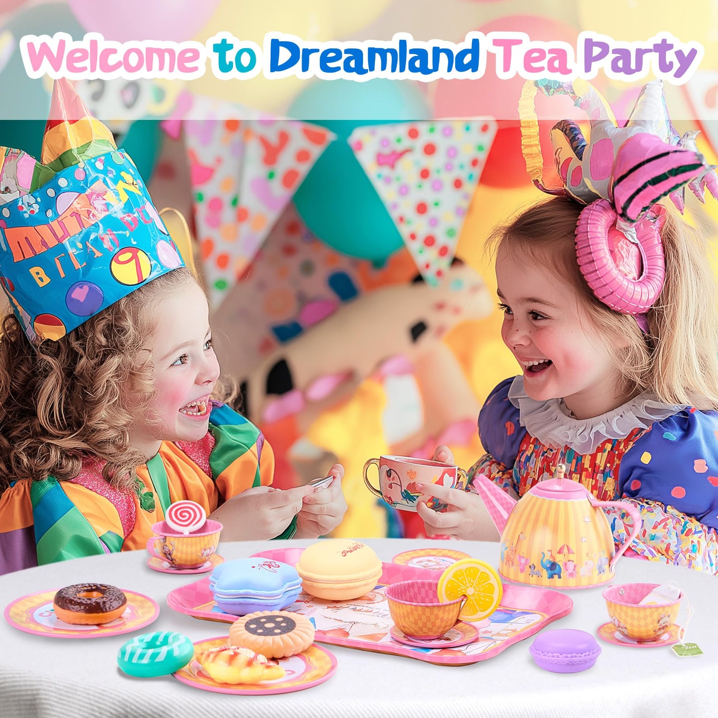 Tea Party Set with Dessert & Carrying Case