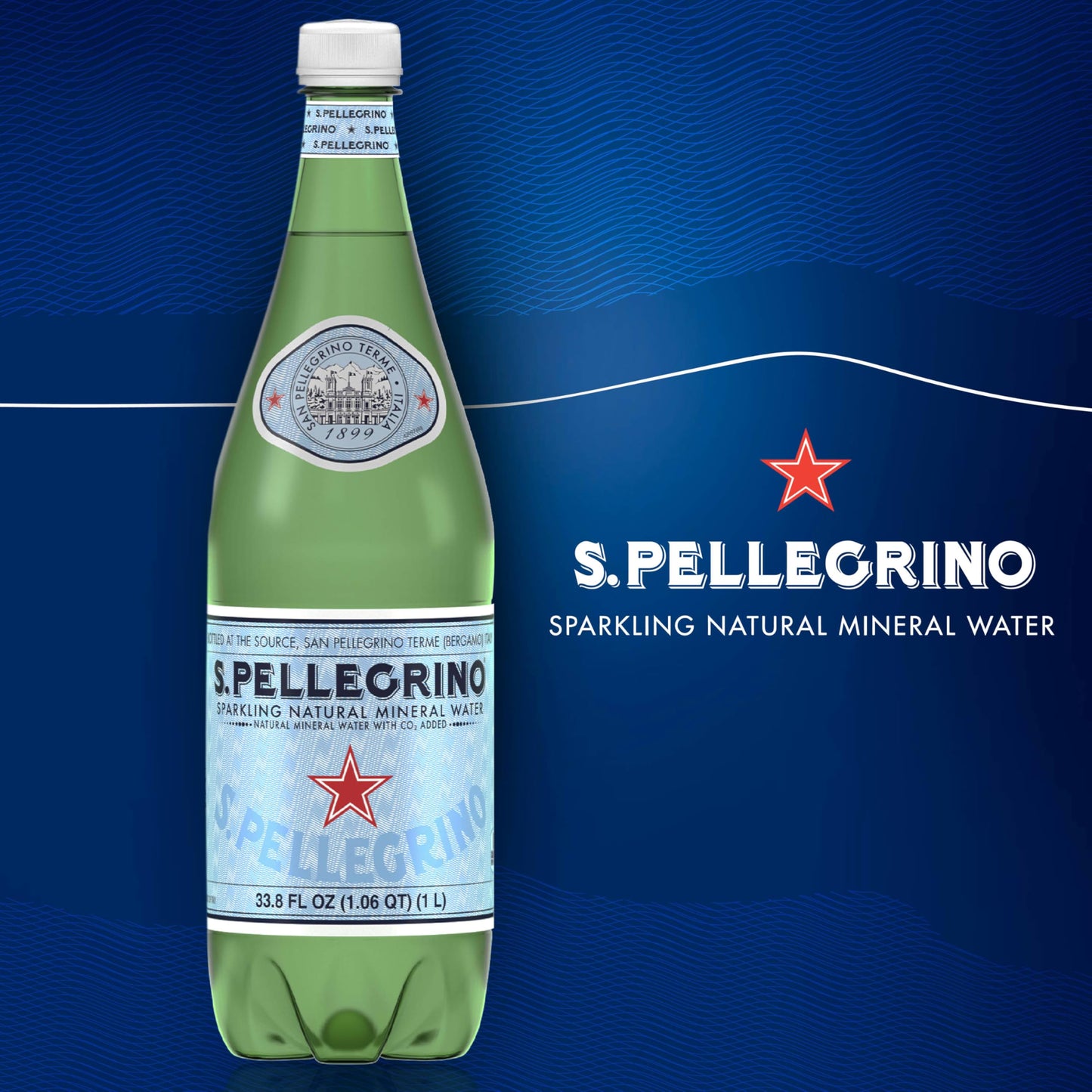 12 Bottles San Pellegrino Sparkling Mineral Water 33.8 fl oz.