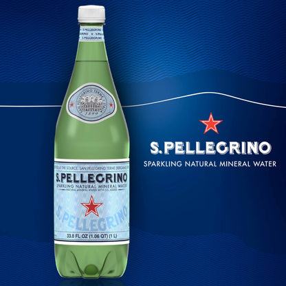 12 Bottles San Pellegrino Sparkling Mineral Water 33.8 fl oz.