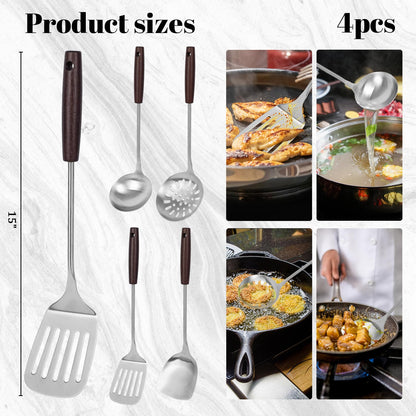 HANSGO Stainless Steel Wok Utensils Set