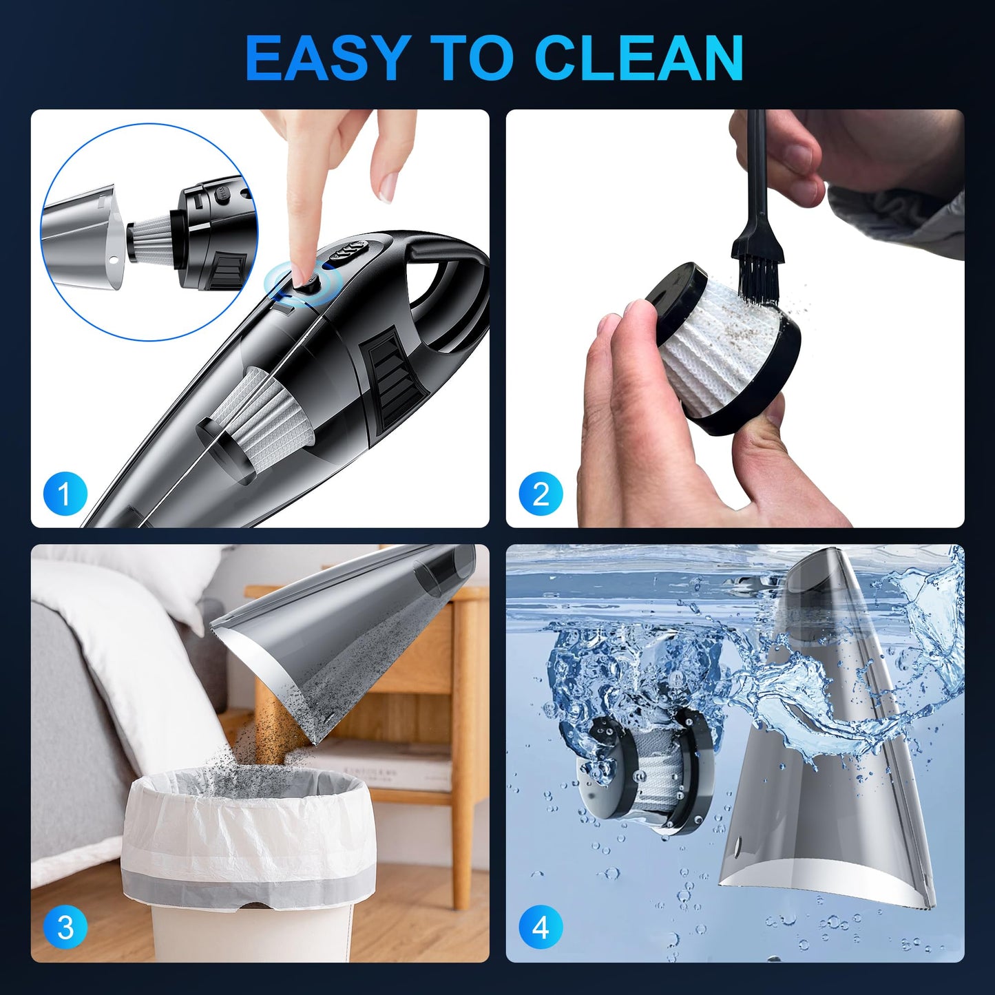 Portable 8000PA Handheld Car Vacuum Cleaner