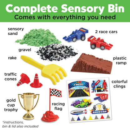 Creativity for Kids Sensory Bin: Race Track - Toddler Toys for Kids Ages 3-4+ Pretend Play, Sensory Learning Toys with Car Track, Gifts for Kids