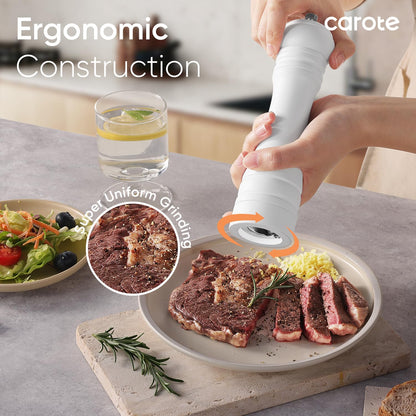 CAROTE Salt and Pepper Grinder Set, Adjustable Coarseness