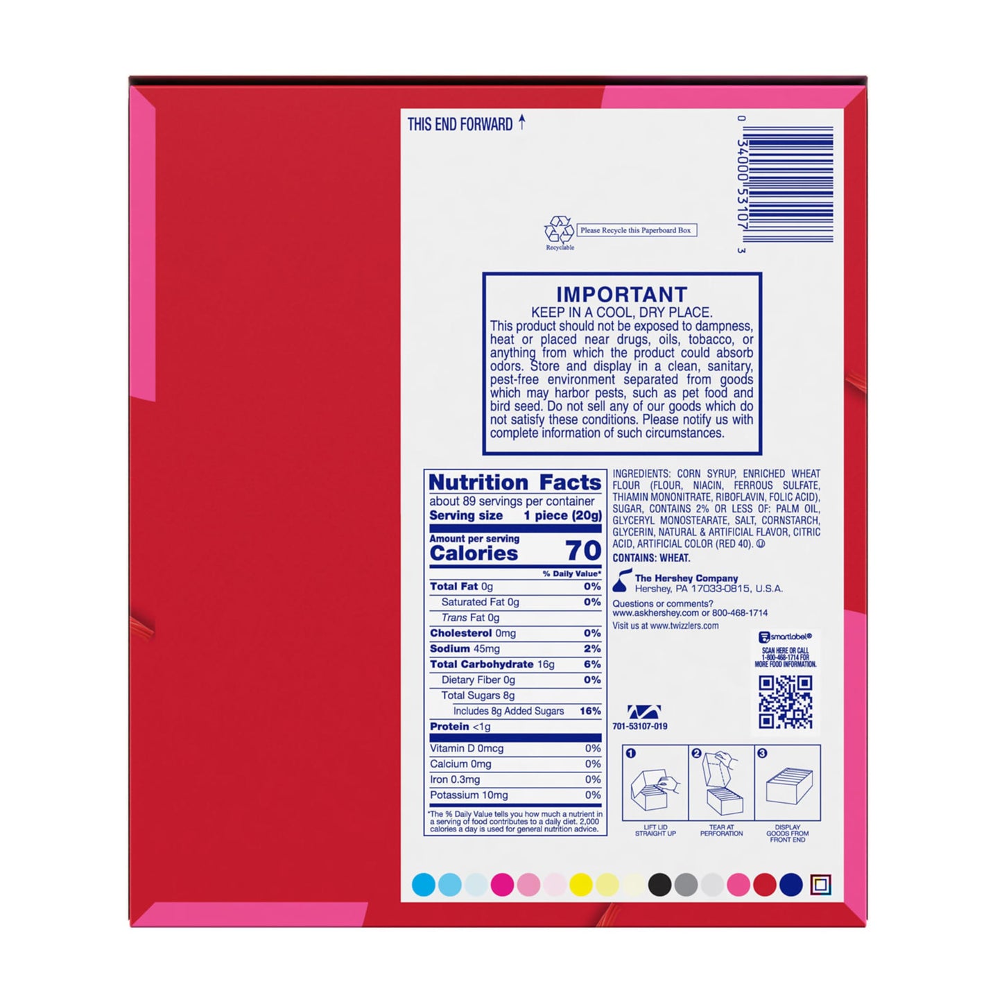 15 Count Twizzlers Pull 'N' Peel Candy Packs