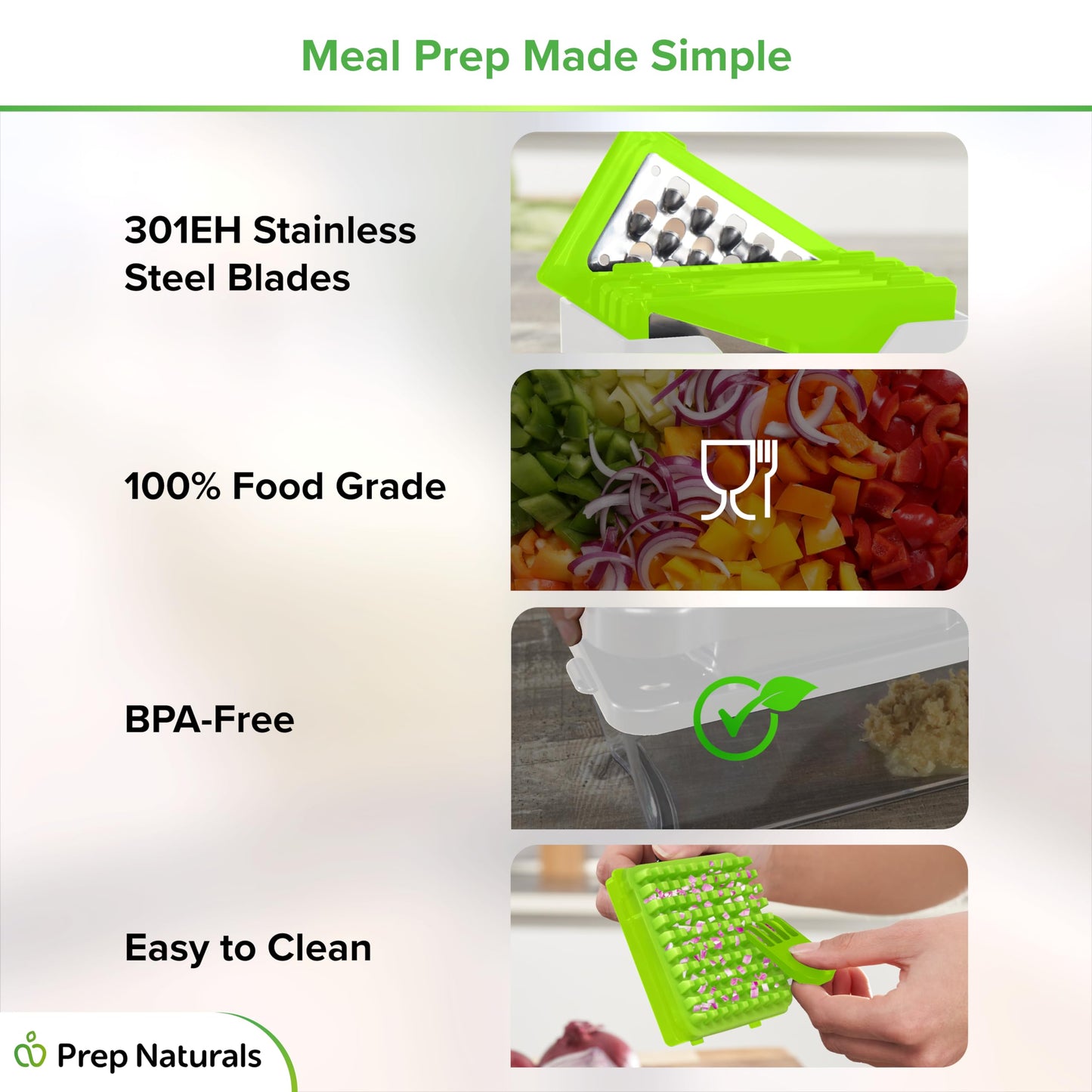 PrepNaturals 12-in-1 Vegetable Chopper with Container