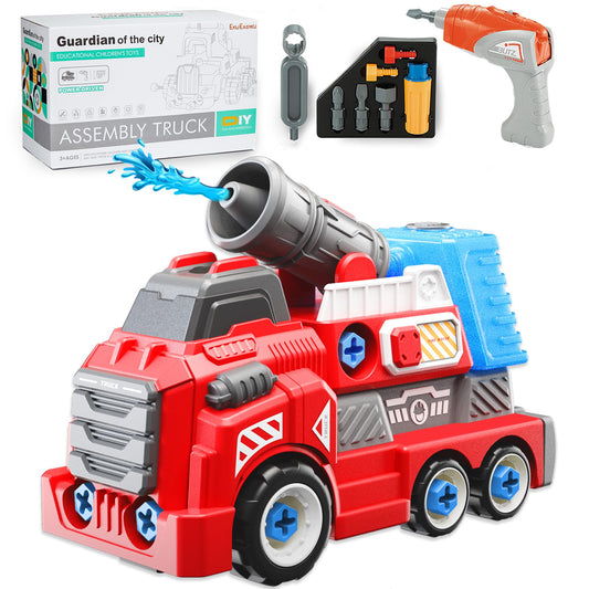 Fire Rescue Toy Truck with Electric Drill Set
