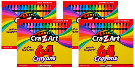 Cra-Z-Art 64 Assorted Crayons Pack of 4