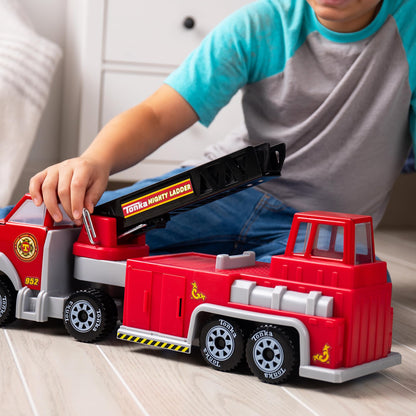 Tonka Steel Classics, Hook N’ Ladder Fire Truck– Made with Steel & Sturdy Plastic, red Friction Powered, Boys and Girls, Toddlers Ages 3+, Big fire Truck, Toddlers, Birthday Gift, Christmas, Holiday