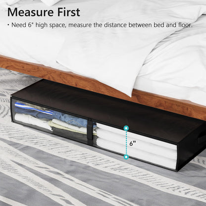 SUOCO 4 Pack Durable Under Bed Storage Containers, 75L Large Foldable Underbed Storage Bags Bins Drawers Organizer for Bedding, Clothing, Shoes