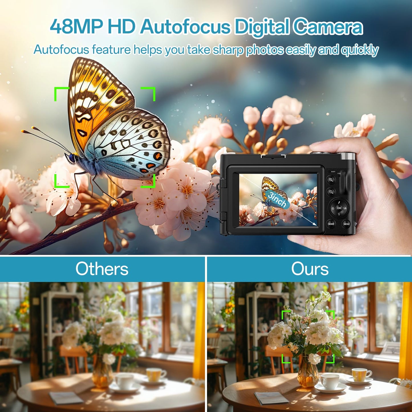 48MP 4K Vlogging Camera with Flip Screen