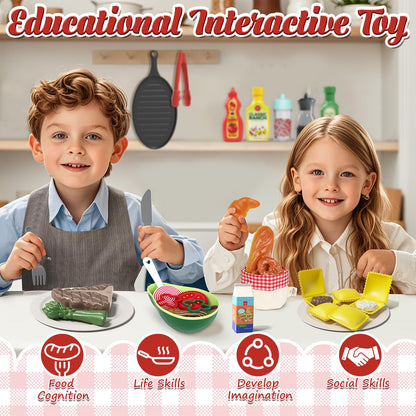 Play Food Set for Kids Kitchen Fun