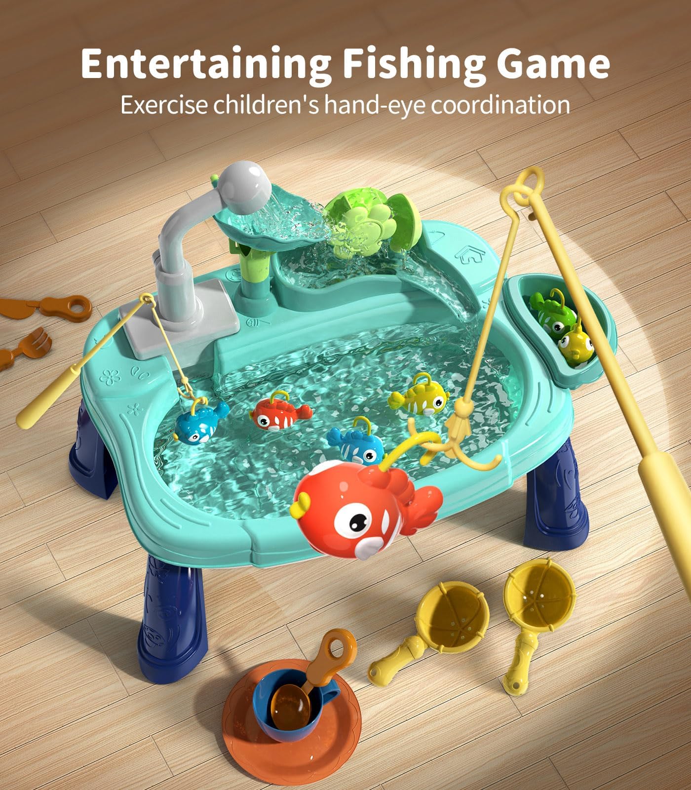 Geyiie Mini Kitchen Sink Toys with Running Water