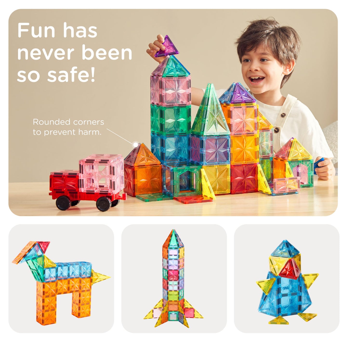 Magnetic Building Tiles Set for Kids 3D